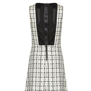 Black cream and silver plaid stylish shift dress